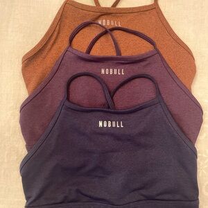 NOBULL Trio Sports Bra Set in Brown and Purple Shades